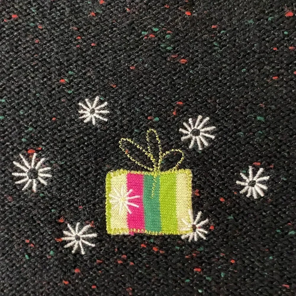 Christopher & Banks Women's S Black Santa Christmas Pullover Sweater - Picture 4 of 10